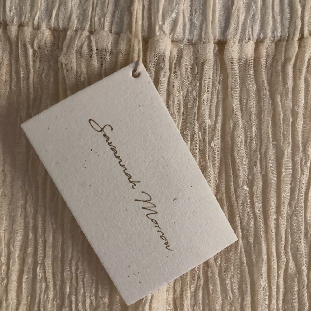 Savannah Morrow Deia Pant Ivory Linen Blend Size XXL